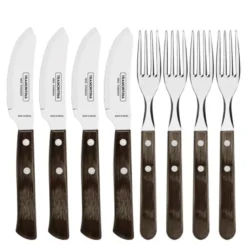 Polywood pizzasett 8 deler mørk brun