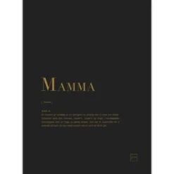 Poster mamma 30x40 cm svart