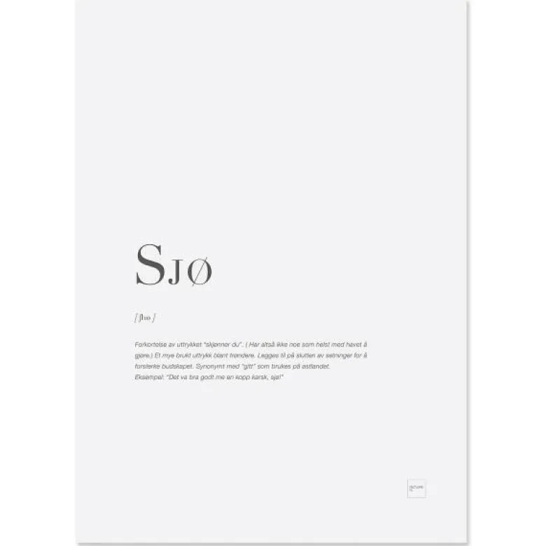 Poster Sjø 30x40 cm hvit