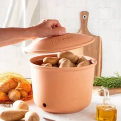 Potetkrukke med lokk i keramikk 25 cm