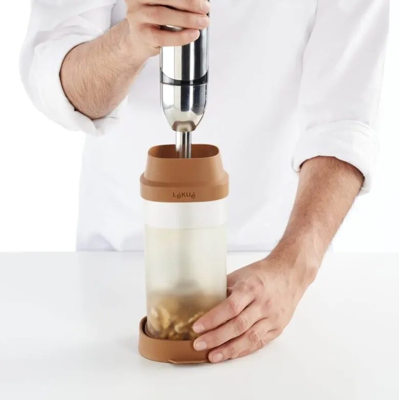 Produksjonsbeholder for plantebasert drikke 1 L terrakotta/klar