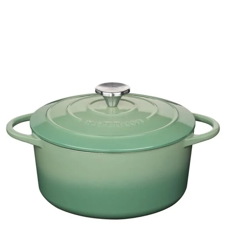 Provence støpejernsgryte rund 26 cm 5,3L jade