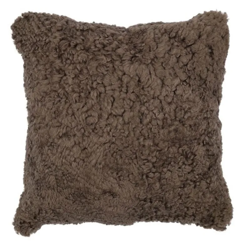Pute new zealand saueskinn kort ull 40x40 cm chocolate