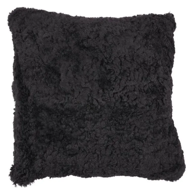 Pute new zealand saueskinn kort ull 40x40 cm svart