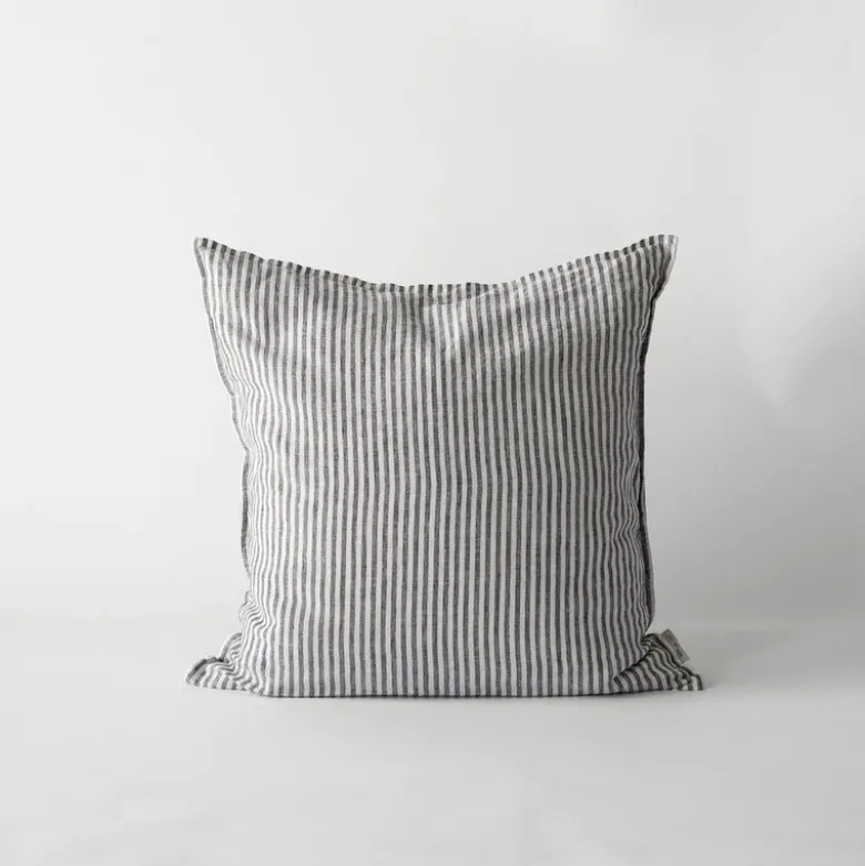 Putetrekk lin 50x50 cm grey/white