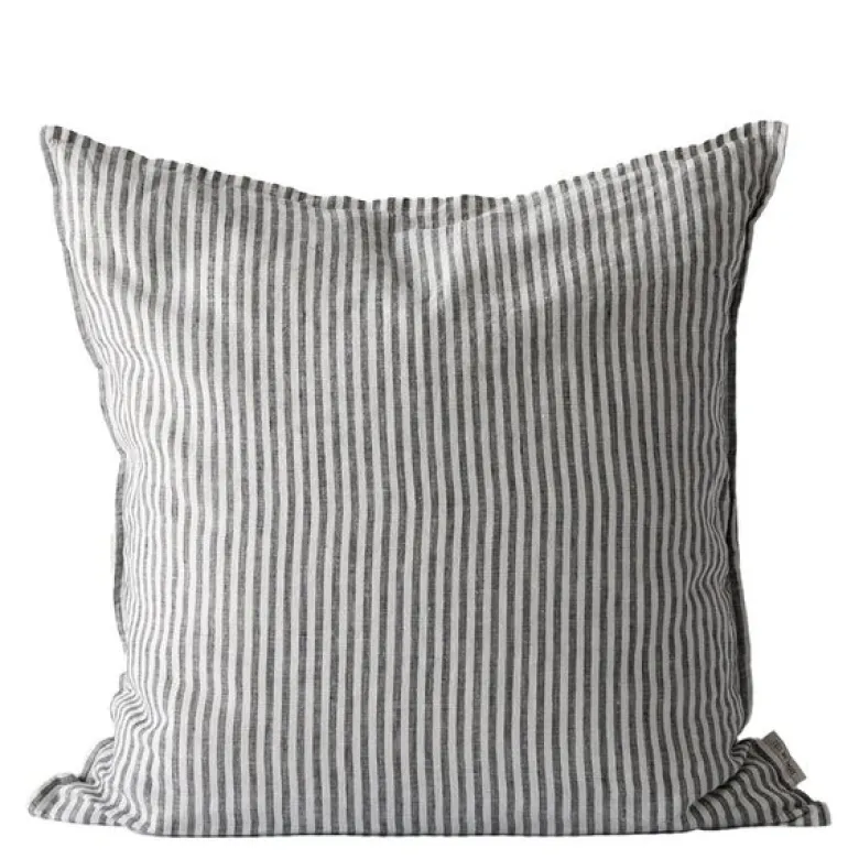 Putetrekk lin 50x50 cm grey/white