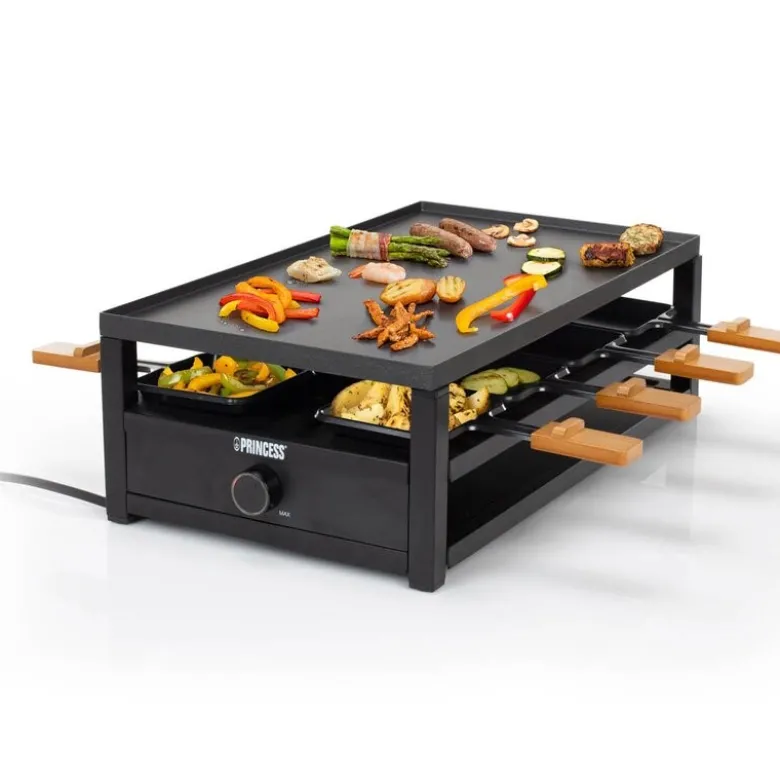 Raclette 162655 8 pers 44x25 cm 1300W bambus