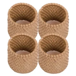 Rattan serviettring 4 stk beige