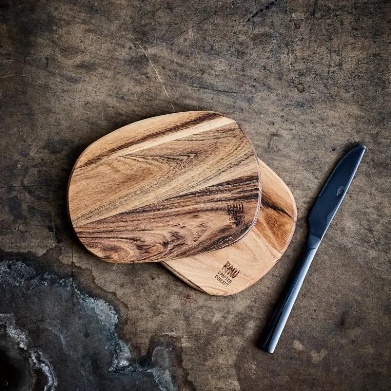 RAW Teak smørebrikker 19x14x1 cm 2 stk