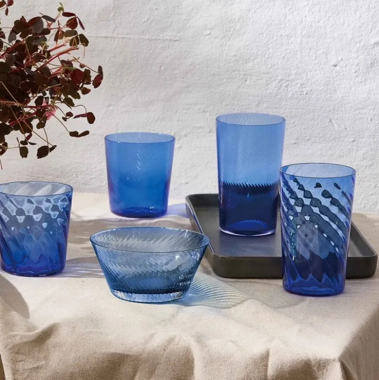 RAW Unique optic highball glass 45 cl dark blue