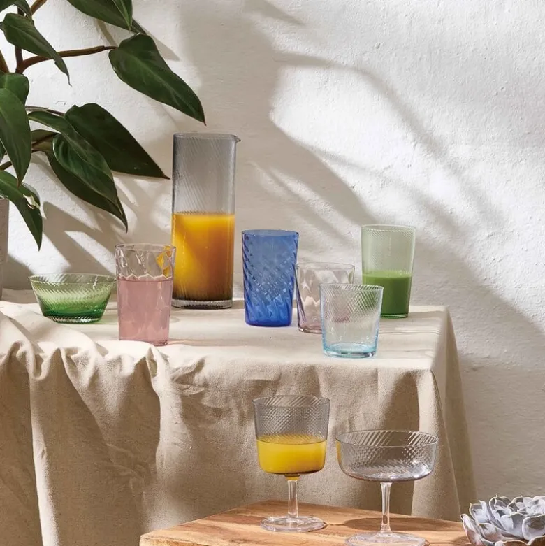 RAW Unique swirl highball glass 45 cl light blue