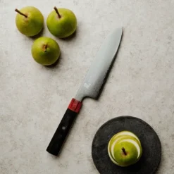 Rei santokukniv 16,5 cm DLC svart/rød