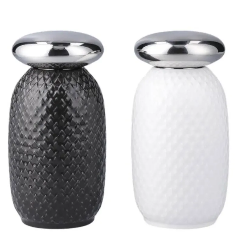 Rhombe Salt- og peppersett 13 cm white/slate