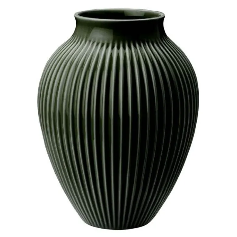 Ripple vase 20 cm dark green
