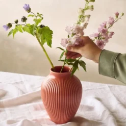 Ripple vase 27 cm korall