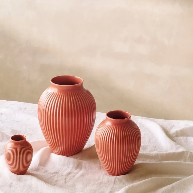 Ripple vase 27 cm korall