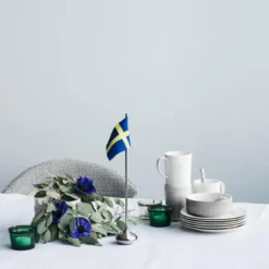 RO bordflagg svensk H35 cm sølv