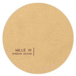 Rund glassbrikke 10 cm beige