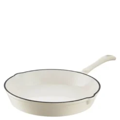 Rund støpejernspanne 26 cm 1L krem