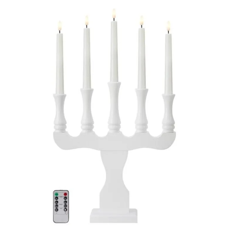 Rydboholm adventstake 5 lys 53 cm hvit