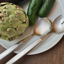 Salatbestikk 2 deler børstet stål