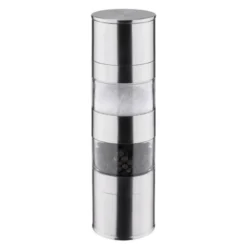 Salt-og pepperkvern dobbel 19x5,5x5,5 cm stål
