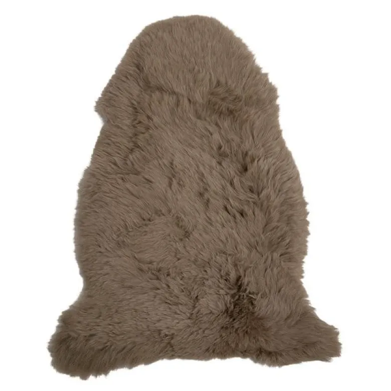 Saueskinn new zealand lang ull 100 cm taupe