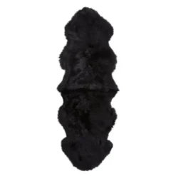 Saueskinn new zealand lang ull 160 cm black
