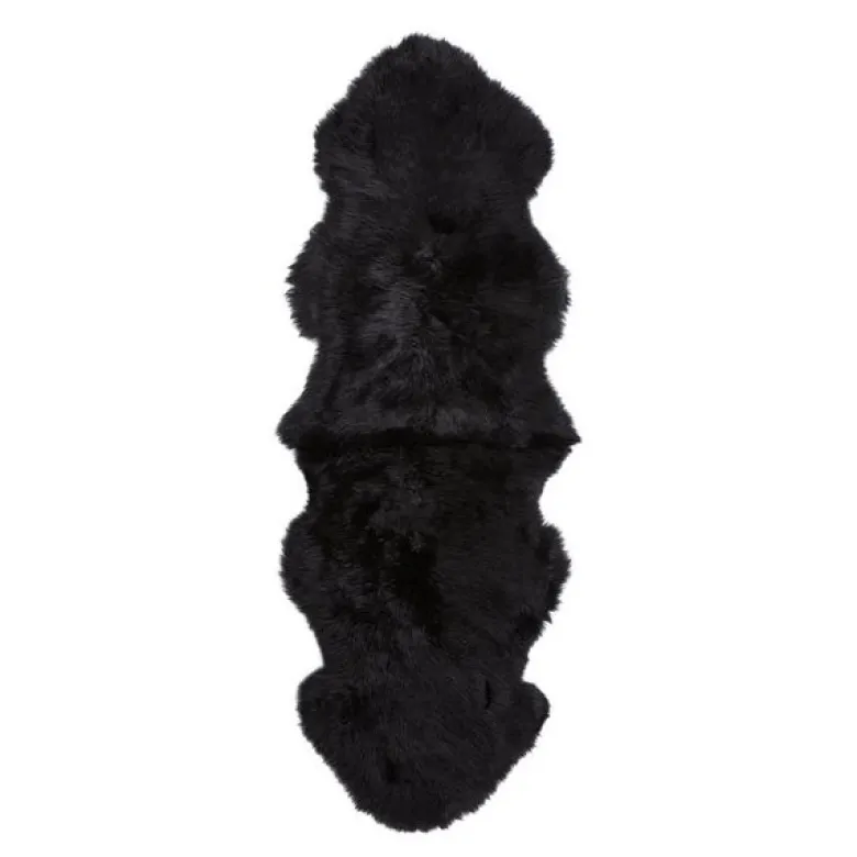 Saueskinn new zealand lang ull 160 cm black