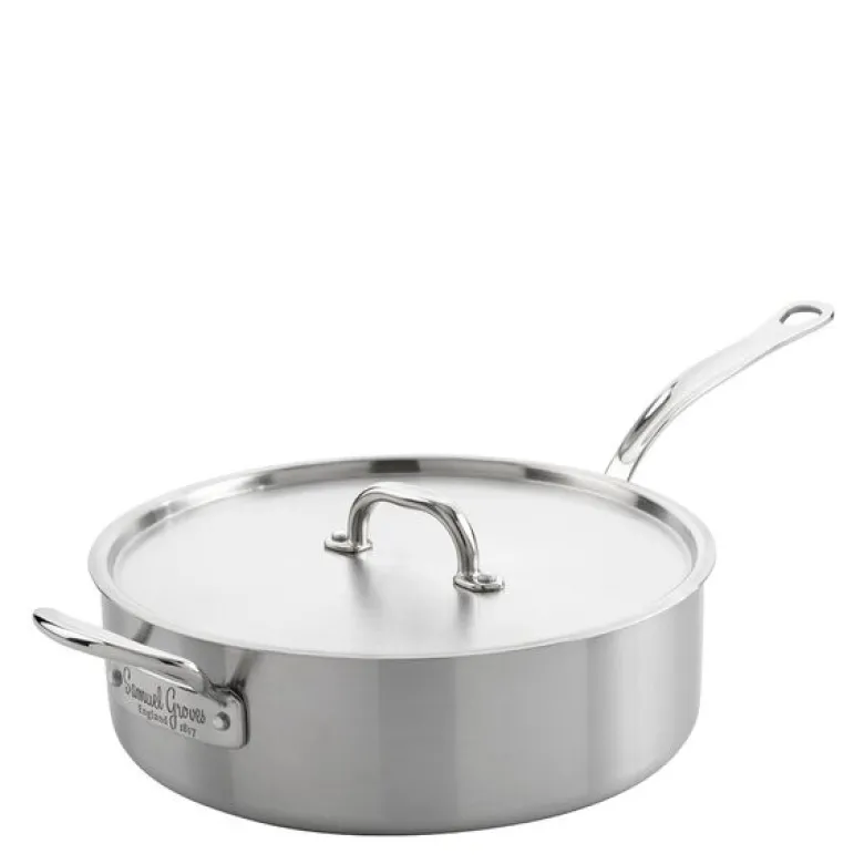 Sautépanne med lokk 26 cm 3,5L rustfritt stål