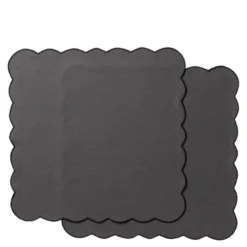 Scallopped tekstilserviett 2 stk 40x40 cm grå