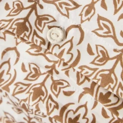 Sengesett 140x200 cm bomullssateng ornament white/fudge