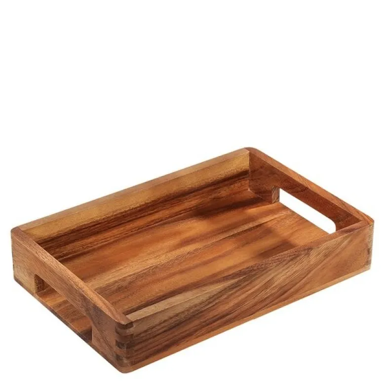 Serveringsbrikke i akasietre 33x22x6 cm