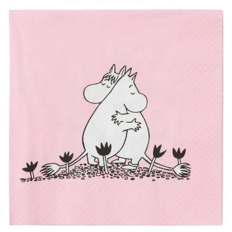 Servietter Kjærlighet 33x33 cm rosa