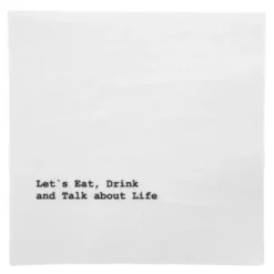 Servietter lunsj 33x33 cm "let`s eat" hvit