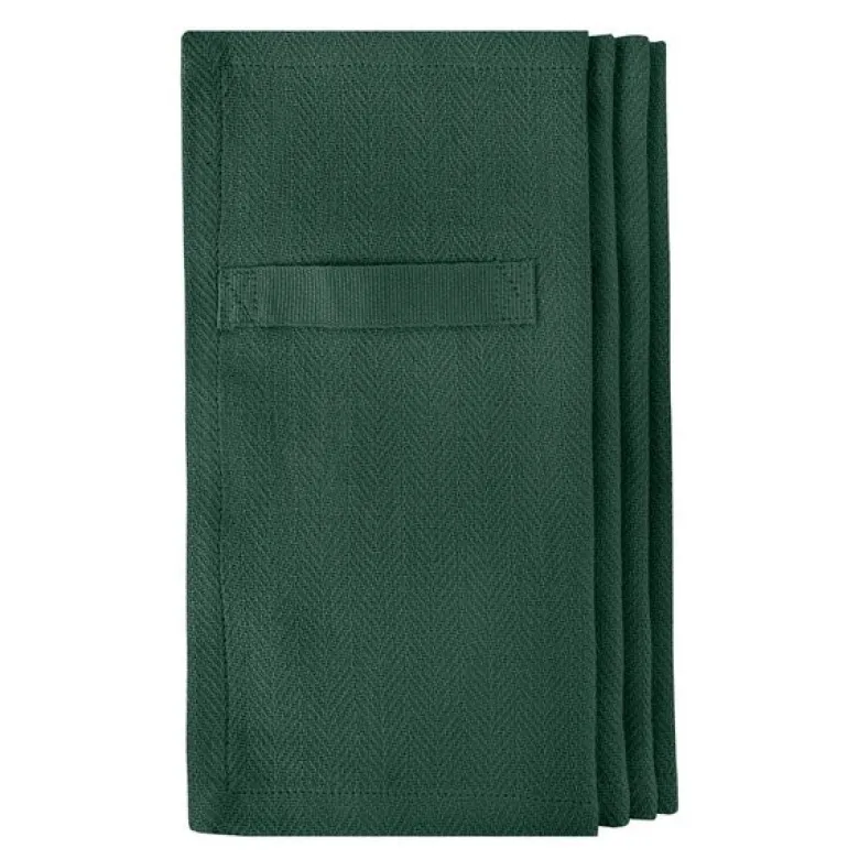 Serviett i bomull 20x20 cm 4 stk dark green