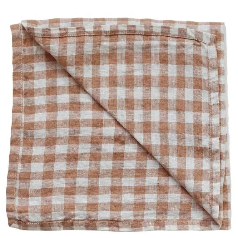 Serviett 45x45 cm gingham biscuit