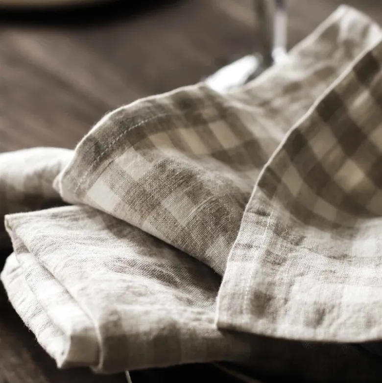 Serviett 45x45 cm gingham natural