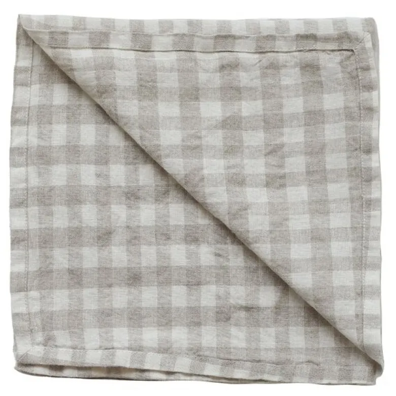 Serviett 45x45 cm gingham natural