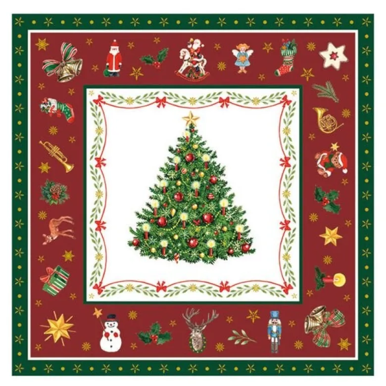 Serviett 33x33 cm 20 stk Christmas Evergreen Red