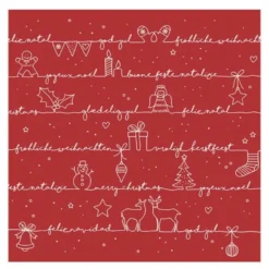 Serviett 33x33 cm 20 stk Written Christmas Wishes