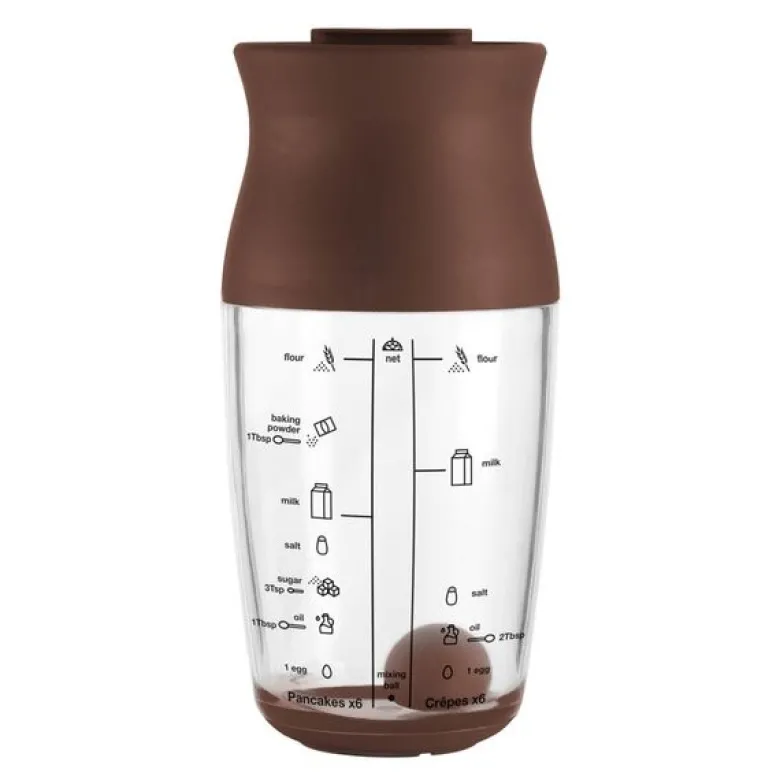 Shaker for pannekakerøre brun/klar