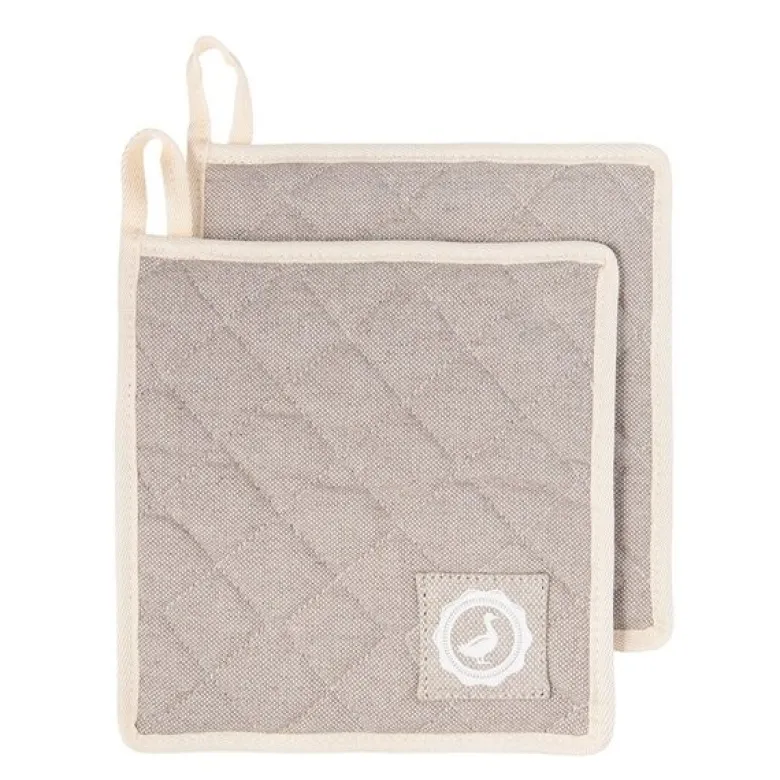 Signerat gryteklut 20x20 cm 2 stk sand