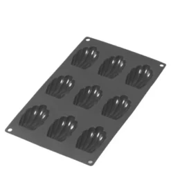 Silikonform for Madeleinekake 9 hull svart
