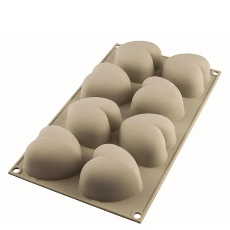 Silikonform hjerte 8 stk 6,3x6,5x3,9 cm
