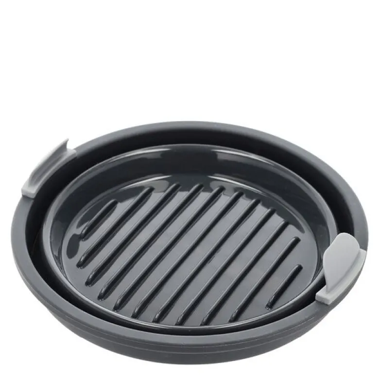 Silikonform til airfryer rund 19x6 cm grå