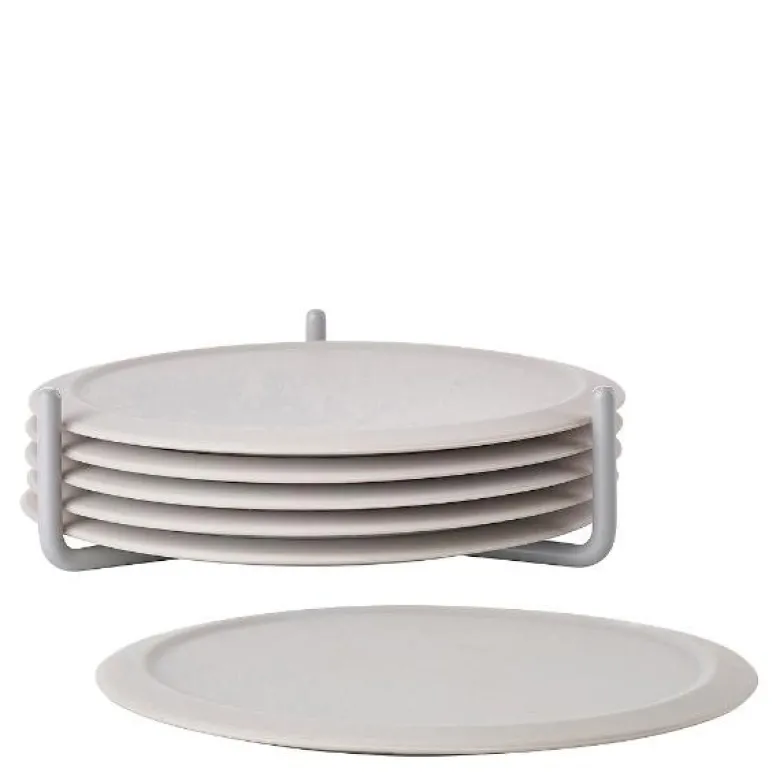 Singles glassbrikker m/holder grå