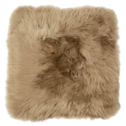 Sitteunderlag new zealand saueskinn lang ull 40x40 cm taupe