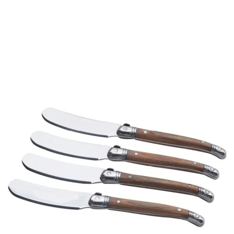 Smør/tapaskniver 4 stk lyst bøketre