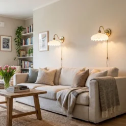 Sofia vegglampe 32 cm antikk/hvit